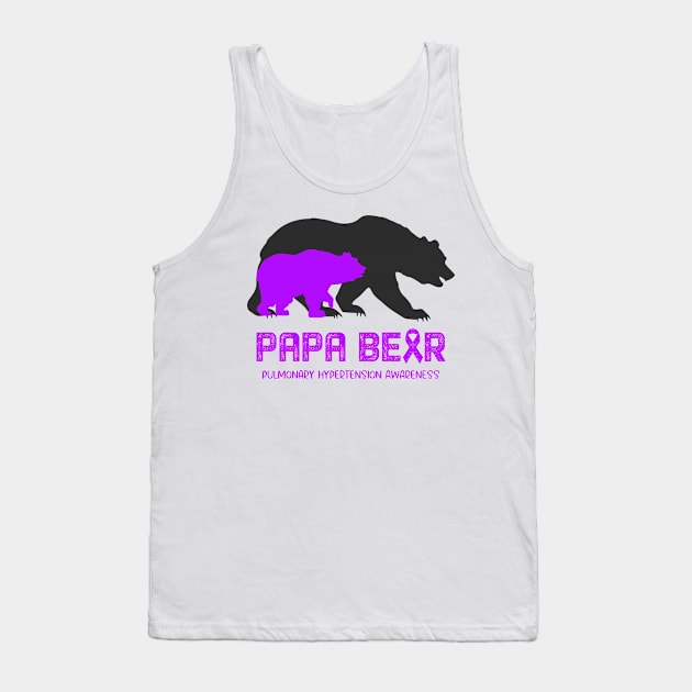 Papa Bear Pulmonary Hypertension Awareness Support Pulmonary Hypertension Warrior Gifts Tank Top by ThePassion99